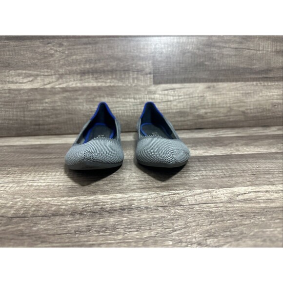 Rothys The Point Flats Cloud Gray Birdseye Knit Slip On Shoe Womans 7 Used - Picture 2 of 14